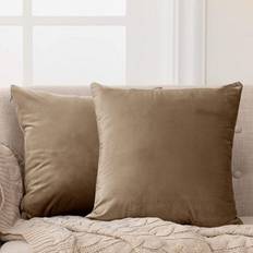 Beige Cushion Covers Deconovo Set Of 2 Velvet 50 x 50 cm Taupe Cushion Cover Beige