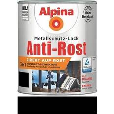 Malerfarbe Alpina Metallschutz-Lack Anti-Rost 2,5 L schwarz matt - Schwarz Schwarz