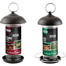 Gardman Black Metal Steel Peanut & Seed Wild Bird Hanging Garden Feeder A01171 - Gardman