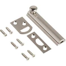 Door Handles Hickory Hardware Security Slide Latch Door Lock Bolt 3 Inch - Satin Nickel