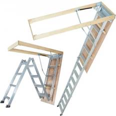 Escaleras extensibles VEVOR Attic Ladder Foldable, 350-pound Capacity, 22.5" x 63" Multi-Purpose Aluminium Extension, Lightweight and Portable, Fits 9.5'-12' Ceiling Heigh