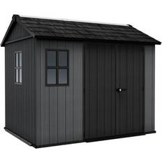 Outbuildings Keter Newton Plus Horizontal 9X7.5 Ft Plastic 2 Door Shed With Floor & 2 Windows (Building Area )