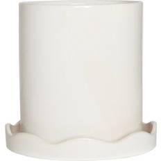 OYOY Nami Plant Pot w/Saucer Medium Hvid