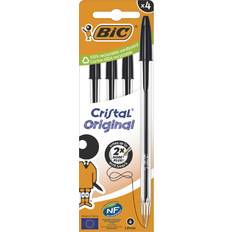 Bic Cristal Ballpoint Pen Medium Black Pack of 4 516335