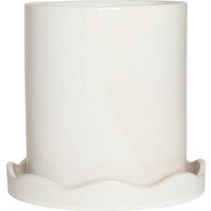 OYOY Nami Pot With Saucer Blomkruka 101 White H18 x L16.5 x W16.5 cm H3 x L20 x W20 cm