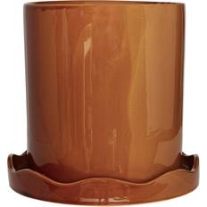 Nami Plant Pot w/Saucer Large Amber