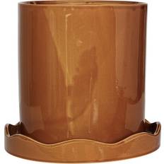 Nami Plant Pot w/Saucer Medium Amber