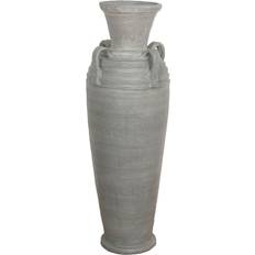 Alexandra House Living Floor Grey Terracotta 33 x 100 x 33 cm With Handles Vase