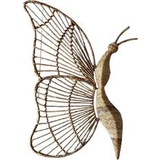 Naturfarvet Vægdekorationer Romimex Natural Banana Fibre Butterfly 30 x 60 x 3 cm Wall Decor