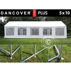 Marquee Party Tent Pavilion Plus 5x10 m PE, White + Ground Bar