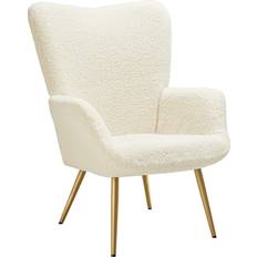 tectake Hygge Bouclé Creme/Guld Lænestol
