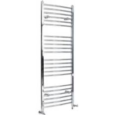 Heated Towel Rails Milano Kent Modern Dual Fuel Electric Curved Bar Heated Towel Rail Radiator 1600 mm x 598 mm Chrome