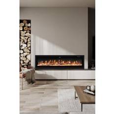 50 Inch Electric Fireplace with Remote 12 Flame Colors 1500W Black Size