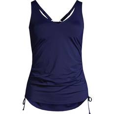 Lands' End L Swimwear Lands' End Women's Adjustable V-neck Underwire Tankini Swimsuit Top Adjustable Straps Deep Sea Navy 16L