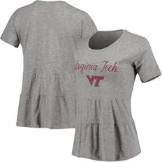 Boxercraft Women's Gray Virginia Tech Hokies Willow Ruffle-Bottom T-shirt Gray