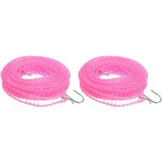 Clothing Care Uxcell Tasharina Corp, Portable Clothesline 9.84ft Nylon Windproof Non-Slip Washing Line Pink 2Pack