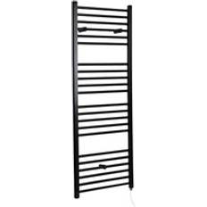 Heated Towel Rails Milano Modern Straight Bar Heated Towel Rail Radiator 1600 mm x 600 mm Black