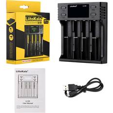 LiitoKala LiitoKala LII-S4 LCD Smart Battery Charger 4 Slot Charger for 18650 26650 18350 NiMH AA