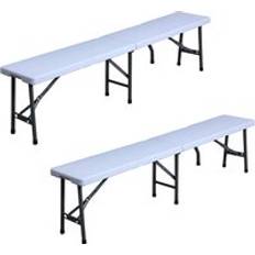 Neo Set Of Two Indoor Outdoor Plastic Folding - White Garden Bench