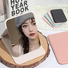 Green Makeup Mirrors Shein PC Exquisite Fashion HD Portable Mirror Simple Rectangular Makeup Mirror Portable Folding DoubleSided Makeup Mirror UltraThin Portable DoubleSided Min