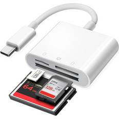 Minnekortlesere Nordic USB-C card reader CF SD MicroSD UHS-I