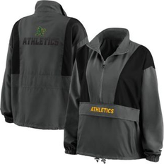 Outerwear Wear by Erin Andrews Women's Charcoal Milwaukee Brewers Packable Half-Zip Jacket Charcoal