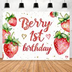 Shein Ft Berry st Birthday Backdrop Strawberry st Birthday Backdrop One Birthday Photography Studio Props Background Berry st Birthday Party Decorations Ber