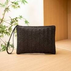 Black Woven Women's Clutch Wallet