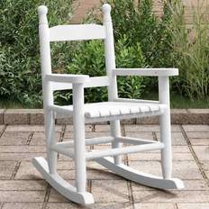 VidaXL Weiß Schaukelstühle vidaXL For Children White Solid Wood Poplar Rocking Chair