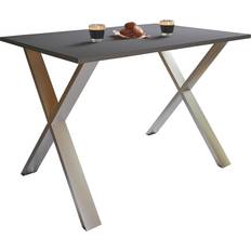 Möbler Ebuy24 XonaX 140x80 Antracit Silverfärgad Matbord