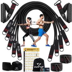 COFOF Resistance Bands Set with Handles, Exercise Bands Stackable up to 150lbs, Gym Bands with Workout Poster & Door Anchor & Ankle Straps for