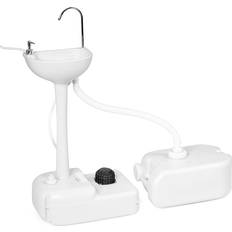 Costway Portable Camping Sink with Rolling Wheels and Running Faucet