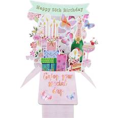 Second Nature Clever Cube 50th Birthday For Her Party Palooza! Birthday Pop Up Greeting Card