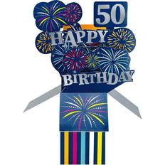 Second Nature Clever Cube 50th Birthday For Him Fifty & Fab! Birthday Pop Up Greeting Card