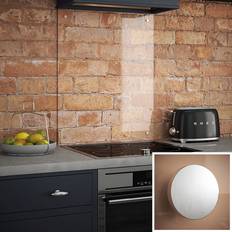 0.6cm Thick Clear Kitchen with Satin Chrome Caps 60 x 70cm