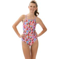 Purple Swimsuits Dolfin Women's Uglies Print V-2 Back One Piece Swimsuit, 26, Bon Appetit