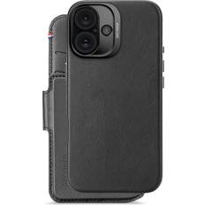 iPhone 16 Fodral Leather Detachable Wallet Svart