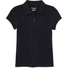 Spandex Tops The Children's Place Girls Short Sleeve Pique School Uniform Polo Shirt - Black