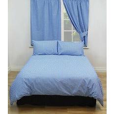 Kitchenwise Gingham Check Bluebell Fitted Cotton 16" Deep Box Bed Sheet