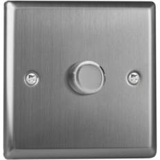 App Control Wall Dimmers Varilight jtsm101 v-pro smart wifi dimmer, classic brushed steel, 120w max