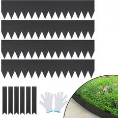 Metal Lawn Edging VEVOR Steel Landscape Edging 40" L x 8" H Strips with 6 Clips - Grey