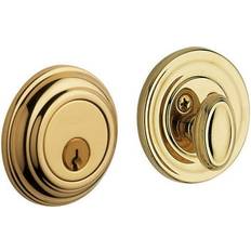 Security Baldwin Traditional Patio One-Sided Deadbolt Non-Lacquered Brass