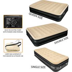 Crystals Inflatable high raised double air bed mattress builtin electric pump 3 size beds