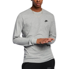 M T-shirts Nike Sportswear Club Men's Long Sleeve T-shirt - Dark Grey Heather/Black