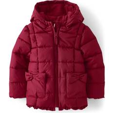 Gymboree Girls Puffer Jacket Christmas Cabin in Salsa 100% Polyester