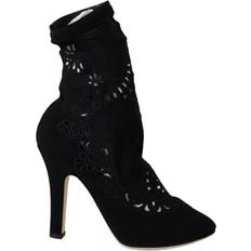 Viscosa Tacones y Zapatos de Tacón Dolce & Gabbana Blomster Blonder Cutout Pumps Støvler Black