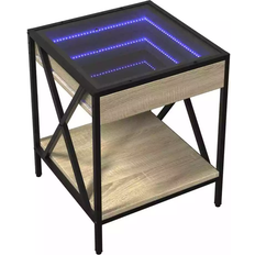 Glasses Bedside Tables vidaXL LED Infinity Sonoma Oak Bedside Table 40x40cm