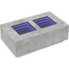 vidaXL Infinity LED Rectangular Concrete Grey Mesa de Centro 69x116cm