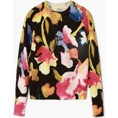 Desigual Clothing Desigual Pull Col Rond Imprimé Floral - Noir