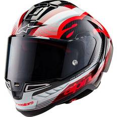 Alpinestars Motorhelmen Alpinestars Supertech R10 Team Helmet Black/carbon Red/white Glossy